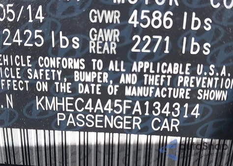 2015 Hyundai Sonata Hybrid из США, поврежденный, VIN KMHEC4A45FA134314